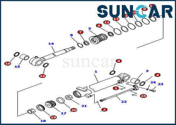 707-98-12390 modelo de Kit Replacement For Excavator de la reparación del sello del cilindro del equipo PC16R-3 del lacre de KOMATSU