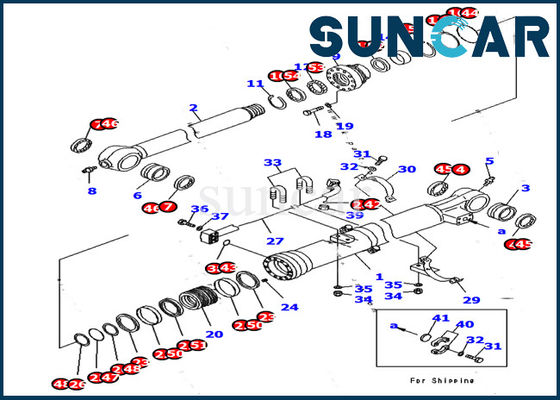 Excavador Cylinder Sealing Kit 707-99-37770 equipos de reparación hidráulicos del brazo para el modelo de KOMATSU PC170LC-10