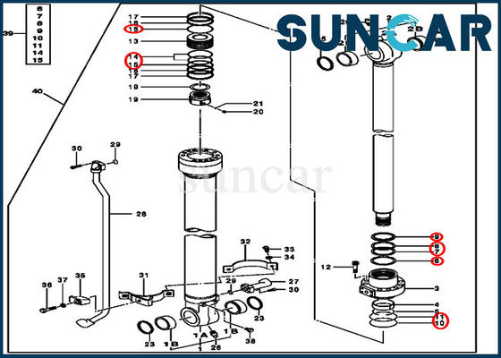 cilindro hidráulico de Kit Fits John Deere 70.00x100.00 del servicio del cilindro del cubo 4S00849
