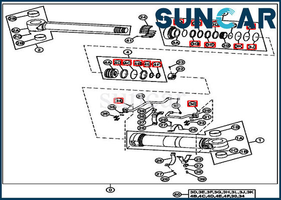 El sello de colocación Kit Fits For John Deere 190DW del cilindro 4669894 modela el equipo