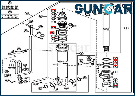 Equipo del servicio de Boom Hydraulic Cylinder del excavador de 225DLC John Deere Components 4654421