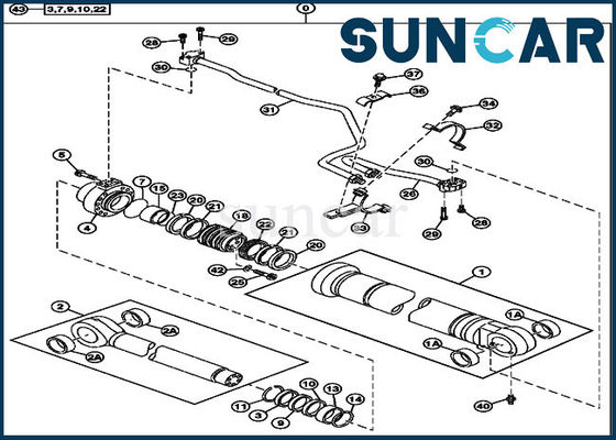 Reparación Kit Fits 230CLC John Deere Parts del sello del cilindro del auge de Oil Seals 9257531 del excavador