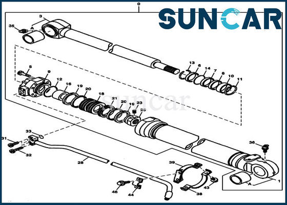 Sello Kit Cylinder Kits Fits John Deere 230LCR 790ELC 230LC del cubo de 9178294 reemplazos
