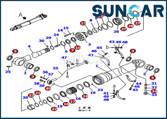 707-98-48610 sello Kit For PC180 PC200 PC210 de la reparación del cilindro de Seal Kits Arm del excavador de KOMATSU