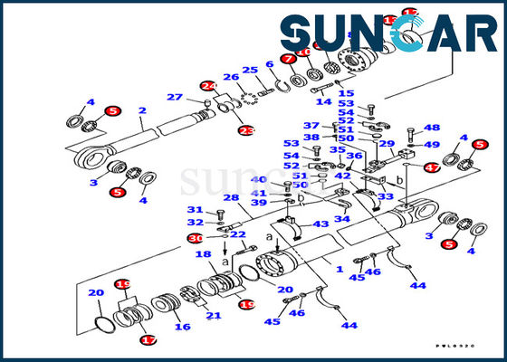 Reparación Kit Sealing Kit For KOMATSU PC1800-6 del cilindro del brazo de Parts 707-99-85310 del excavador