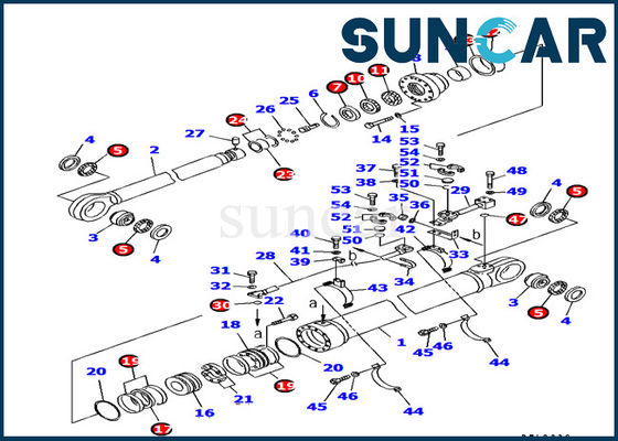 707-99-85340 cilindro del brazo que sella el modelo PC1800-6 de Kit Excavator Service Kits For KOMATSU