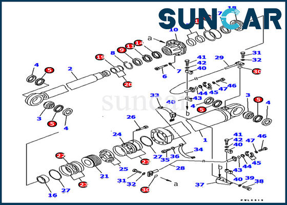 Equipo interno del servicio de las piezas del excavador de KOMATSU de los ajustes del equipo 707-99-87700 del sello del cilindro del auge PC1800-6