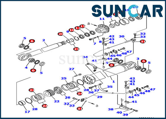 Sello Kit Sealing Kits Fits PC1800-6 del cilindro hidráulico del auge del excavador 707-99-87730 de KOMATSU