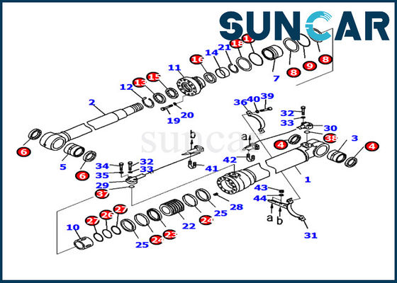721-98-00250 las piezas internas del excavador PC220LC-8 KOMATSU resuenan equipo del sello de la reparación del cilindro