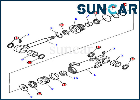 878000393 excavador Hydraulic Cylinder Assy Inner Parts de los equipos PC20-7 KOMATSU del sello del cilindro de cuchilla