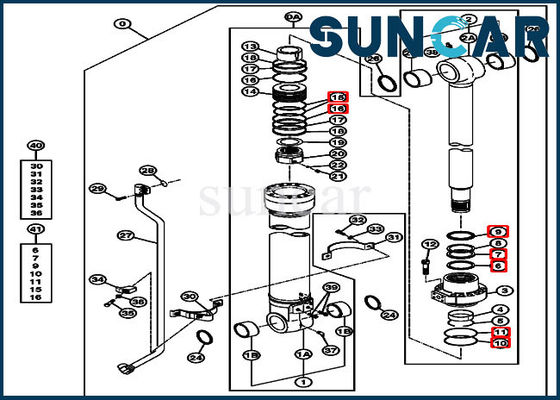 Sello Kit Cylinder Service Kits Fits 270CLC 2554 John Deere del reemplazo de 4639939 cubos
