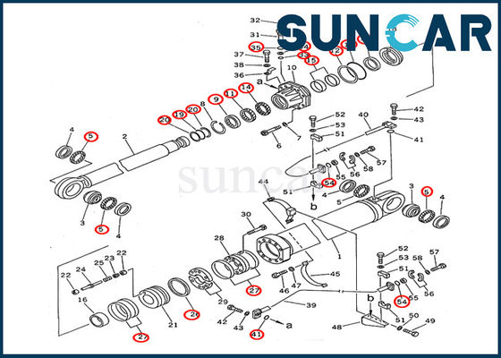 707-99-87660 piezas internas del cilindro hidráulico del equipo PC1600-1 del sello del cilindro del auge del excavador de KOMATSU 2das