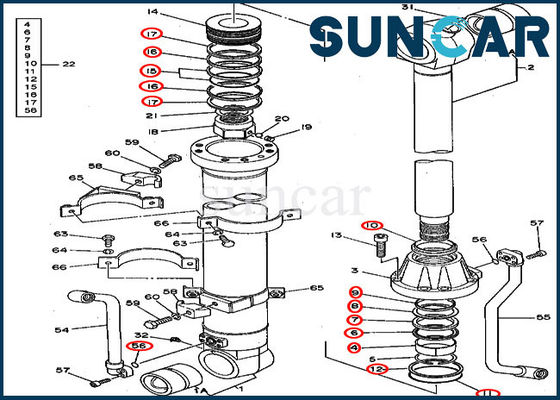 Equipo de reparación hidráulico del sello del cubo AT264445 495D 490 John Deere Mechanical Sealing Parts
