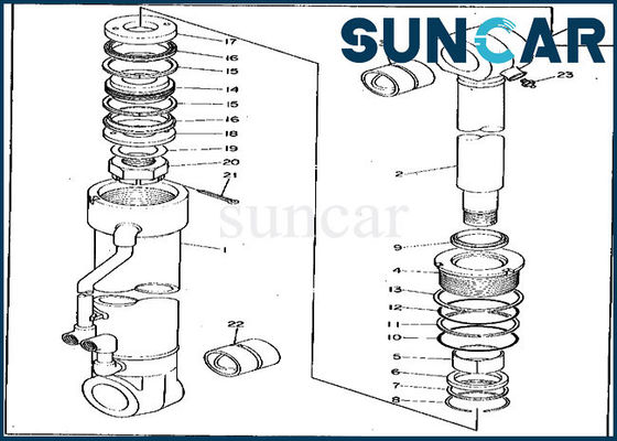 0265107 reparación Kit Excavator Hydraulic Seal Kit del sello del equipo 495D 595 Deere del cilindro del estabilizador
