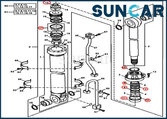 El sello Kit Excavator Replacement Service Kit del cilindro de 4700430 brazos cabe modelos de 450LC 450CLC Deere