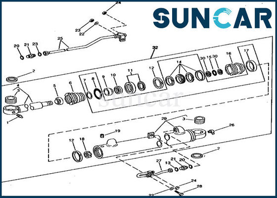 Modelos de Kit Fits 690B 690C JOHN DEERE del sello del cilindro del auge del reemplazo RE15905