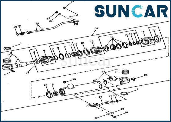equipo de Boom Repair Seal del excavador de los equipos RE12315 del cilindro de 693B 690B JOHN DEERE