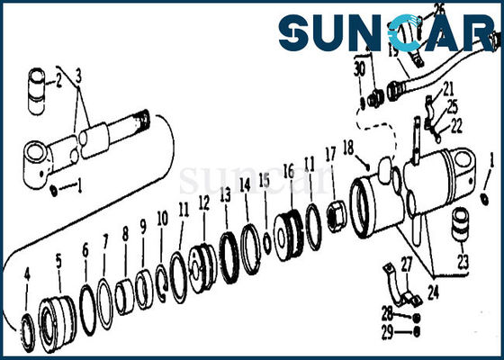 Excavador hidráulico de aislamiento de Kit Fits Deere Parts 690 690B 693B del cilindro de la muchedumbre del equipo AR105313