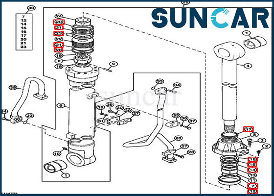 Sello hidráulico Kit Fits Excavator 790 John Deere del cilindro del auge AT194457