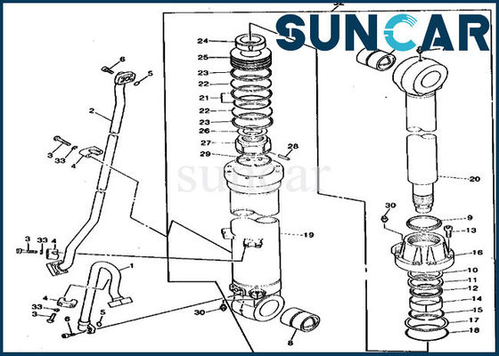 Equipos del servicio de Kit Deere Excavator Arm Cylinder de la reparación del sello TH103347