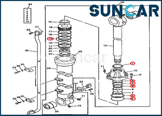 AT192096 excavador Bucket Service Kit Cylinder Repair Seal Kit para 790 JOHN DEERE