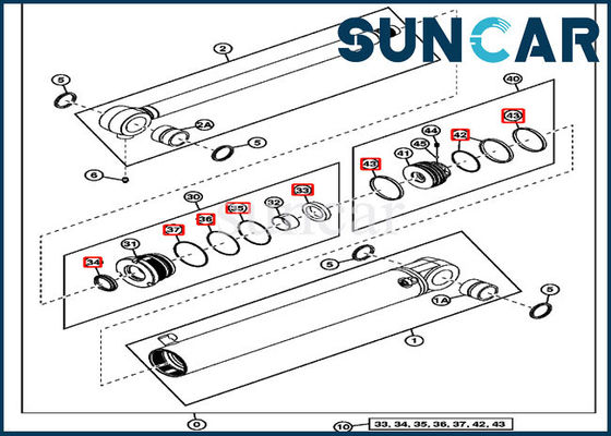 4634033 excavador Sealing Parts de Kit Fits JOHN DEERE 35G 35D del sello del cilindro del auge
