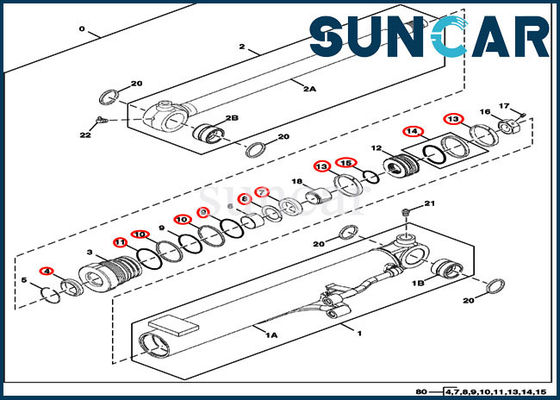 Equipos hidráulicos del equipo 17D John Deere Cylinder Seal Repair del lacre del auge FYD00003878