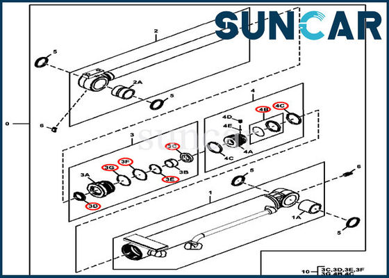 Servicio Kit Excavator Oil Seal Kits del cilindro del ángulo de cuchilla 4667617 para 35G 17D 35D John Deere