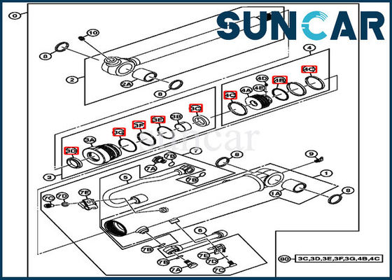 Equipo 17D John Deere Hydraulic Replacement Kits del sello del cilindro de 4667454 cubos