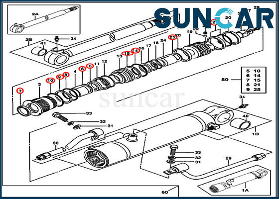 Brazo 0843613 que sella a Kit Deere Cylinder Seal Repair Kit Fits JOHN DEERE 50ZTS 35ZTS