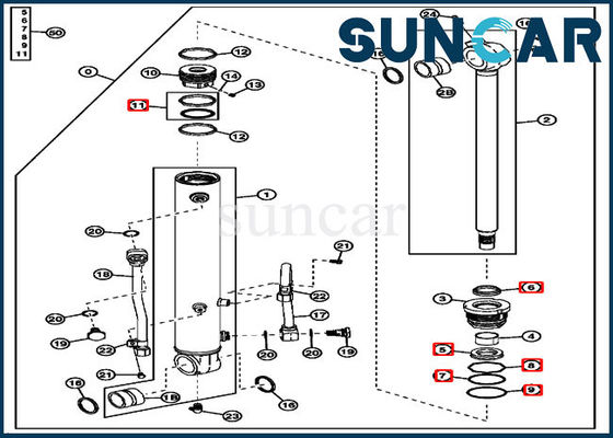 4614069 piezas del lacre mecánico de Kit Cylinder Service Kit ISO9001 Deere del sello del cubo