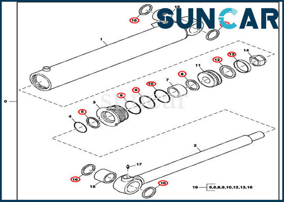 Excavador Seal Replacement Kit de los ajustes 60D Deere de los equipos del sello del oscilación del auge FYD00003973