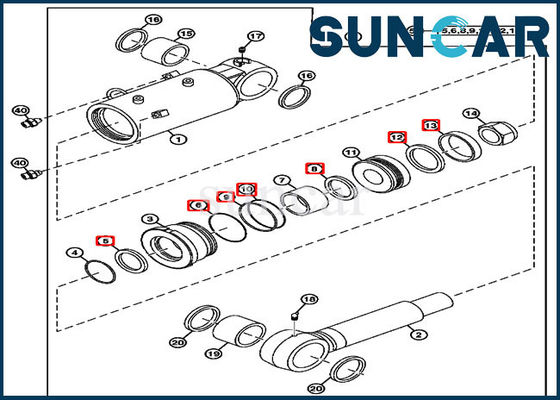 El sello Kit John Deere Seal Repair Kit del cilindro de cuchilla 4687562 cabe CYL 70.00*120.00
