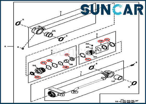 Sello de aceite del cilindro hidráulico 4614062 del ángulo de cuchilla Kit Fits For 60D 60G John Deere Machinery Sealing