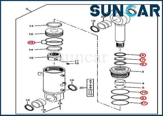 Sello Kit Fits 80C John Deere Hydraulic Repair Kits del cilindro de cuchilla 4465736