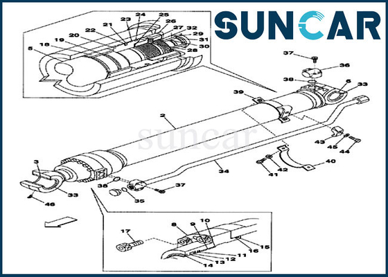 CASO CX160 de Kit Fits del reemplazo del cilindro del brazo de Seal Kits LZ00452 del excavador de la correa eslabonada