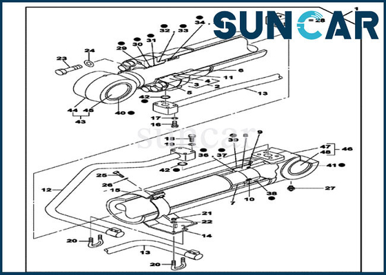 Reconstrucción Kit Hydraulic Cylinder Seal Kit del auge del CASO LZ006970 de CX700B CX700