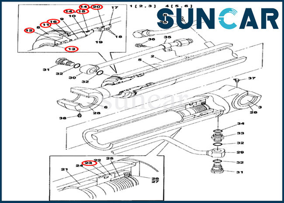 Piezas estándar de Kit For Cylinder Assy Replacement del sello del auge del caso LZ00470 de CX75SR CX80