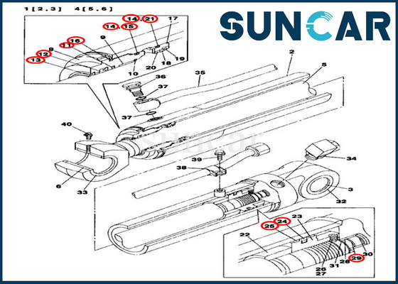 Montaje estándar del cilindro de Kit Fits Case CX75SR CX80 de la reparación del sello del brazo del excavador LZ00469 de la correa eslabonada