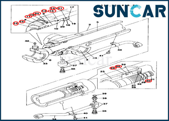 El excavador LZ00471 de la correa eslabonada compensó el CASO del SENIOR de Kit For CX75SR CX75C del sello del cilindro del cazo del brazo