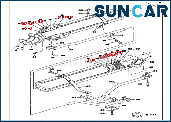 CASO de Kit Cylinder Replacement Kits Fits CX800B CX800 del sello del auge LZ007110
