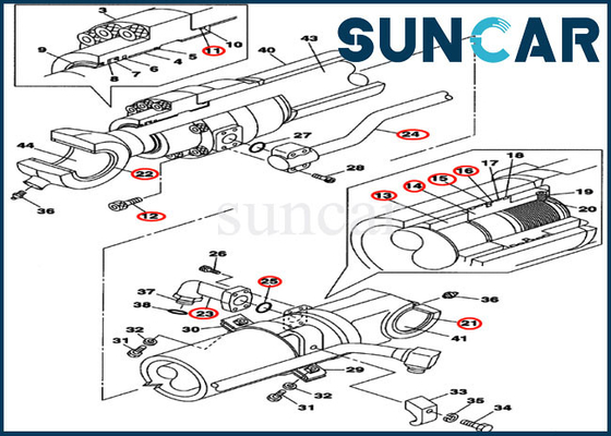 Caso de Kit For Heavy Equipment CX210BLR CX130B del sello del cilindro del cubo LZ008750