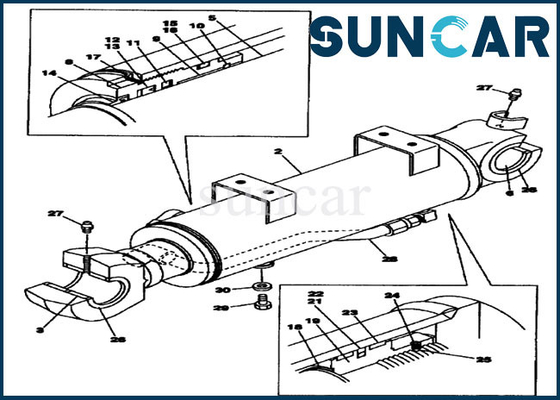 Excavador Models del CASO CX130 CX130B de Kit Fits de la reparación del sello del cilindro hidráulico de la cuchilla del dormilón LQU0245