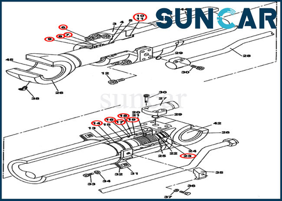 Caso CX160C CX160B de Kit Hydraulic Repair Kits Fits del sello del cilindro del cazo del brazo LZ008180