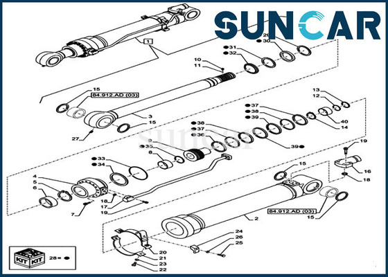 CX160D LC Crawler Excavator LZ011000 Arm Seal Kit Hydraulic Cylinder Rebuild Kit