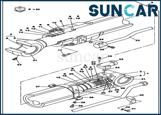 Reemplazo Kit Fits Excavator CX210C LC CX210D LC del cilindro del equipo LZ011200 del sello del brazo del cazo del CASO