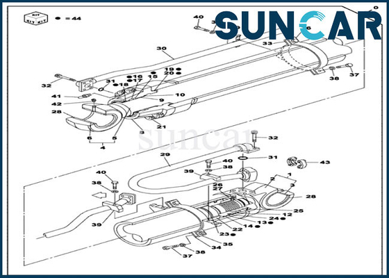 El OEM del CASO de CX470C parte el sello Kit Hydraulic Rebuild Kits de la reparación del cilindro del cazo LZ010160