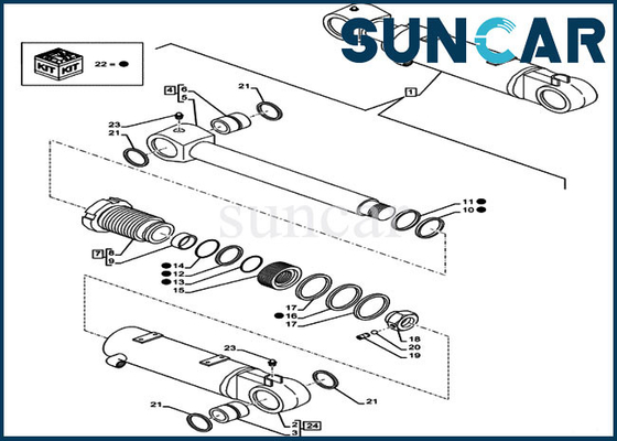 Excavador de elevación Seal Kit de la correa eslabonada del caso del SENIOR de los equipos de reparación del cilindro de la cuchilla LZ012050 CX80C CX75C