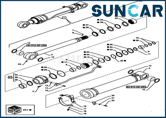 Equipo pesado del CASO de Kit Mechanical Oil Seal Fits CX300D LC del sello del cilindro del brazo LZ013720