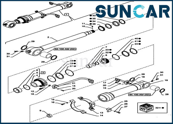 Equipo del servicio del caso de Kit Fits Crawler Excavator CX350D LC del sello del cilindro del cubo LZ012110